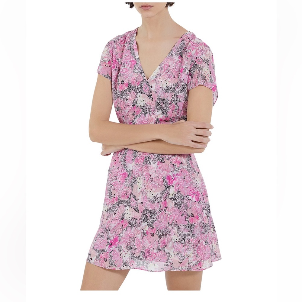 The Kooples Mixed Flower Print Silk Dress